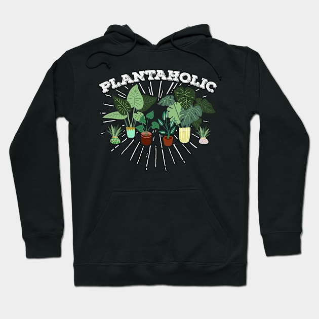 Plantaholic  Plants Cactus Lover Hoodie by Caskara